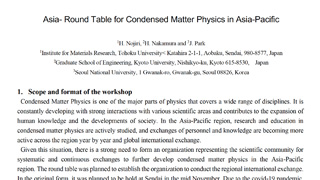 Round Table for Condensed Matter Physics in Asia-Pacific